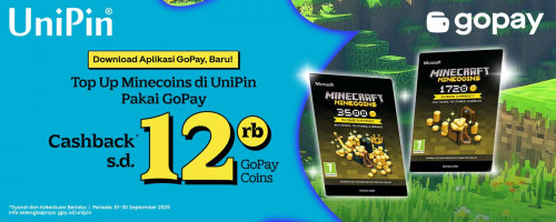 Ambil Cashback 90% hingga 12.000 GoPay Coins dengan Top Up Minecoins Pakai GoPay!